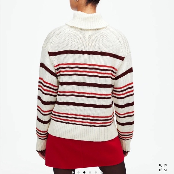 Madewell Ribbed Cotton Turtleneck Sweater in Stripe - Picture 3 of 6